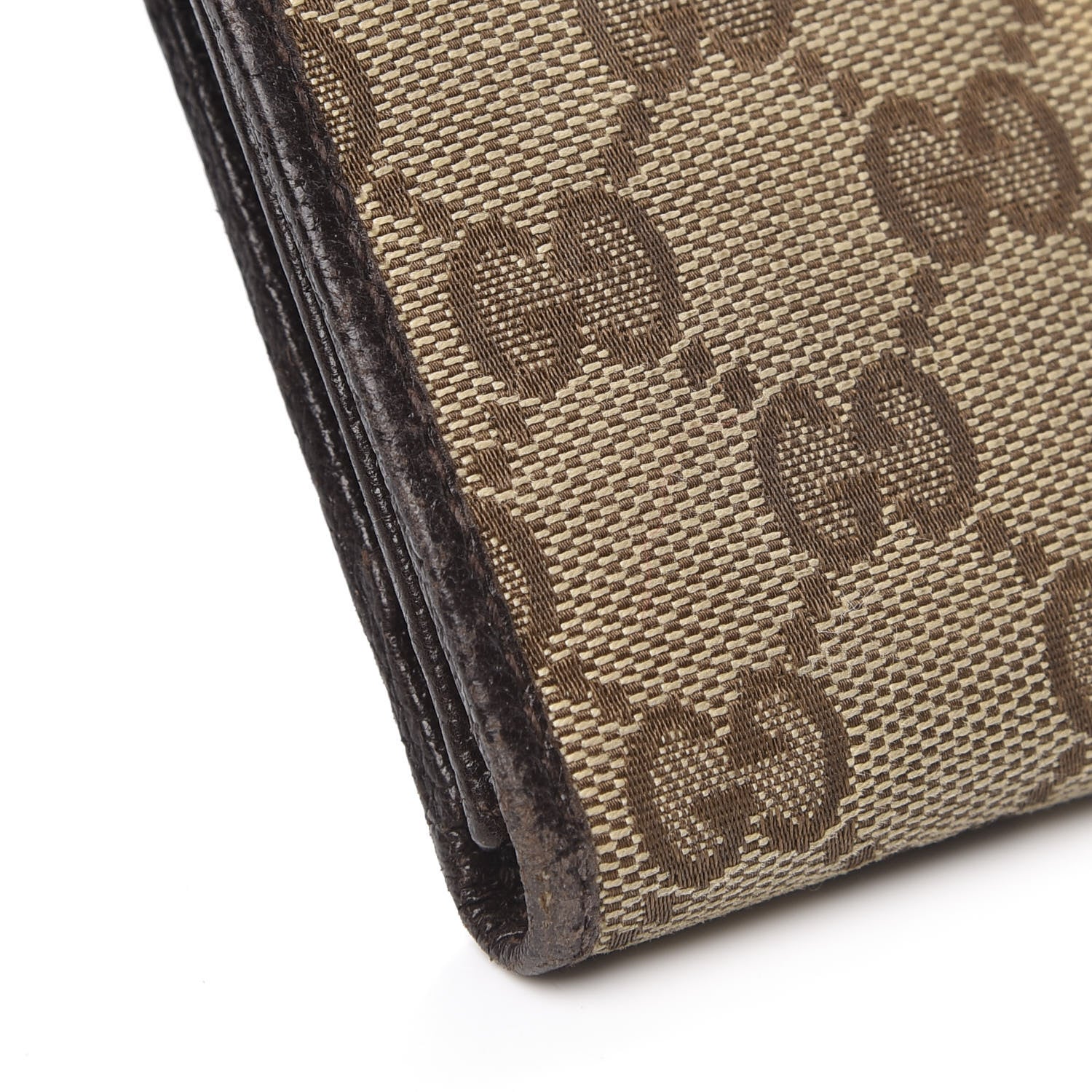 Gucci Monogram Calfskin Ladies Web Continental Wallet Beige Ebony Cocoa 7 of 10