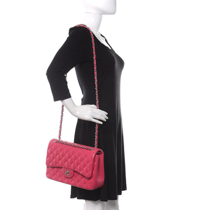 Chanel Lambskin Quilted Jumbo Double Flap Fuchsia 2 of 11