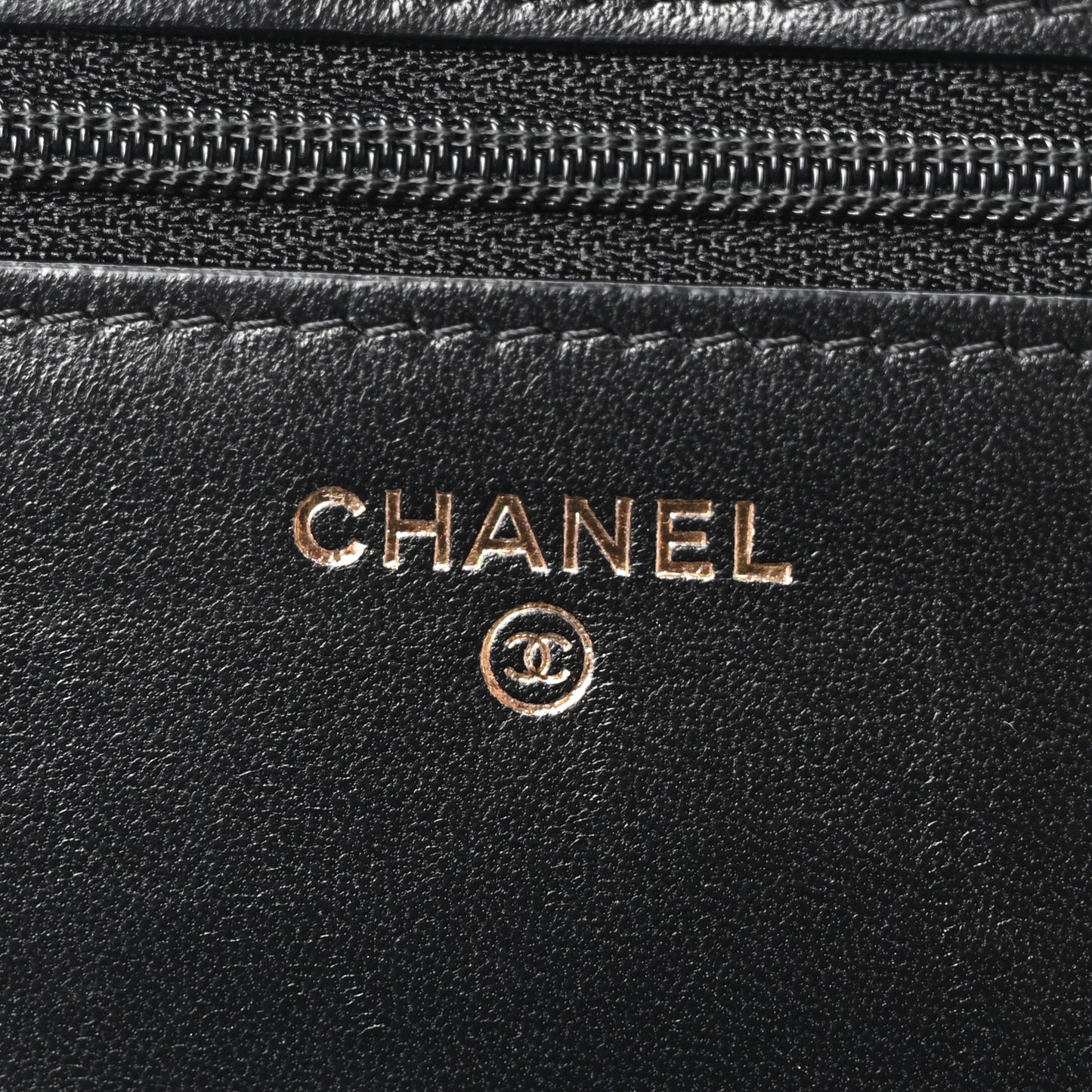 Lambskin Quilted Trendy CC Wallet On Chain WOC Black