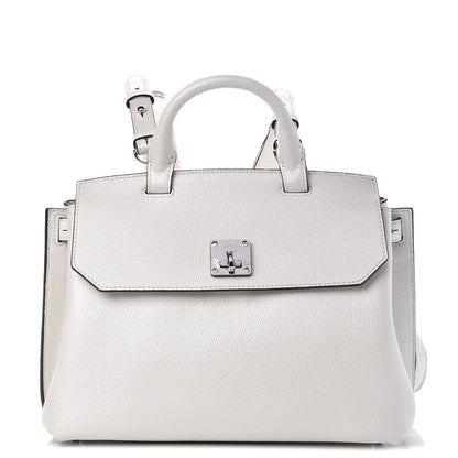 MCM Grained Calfskin Medium Milla Convertible Backpack White Flake 1 of 8
