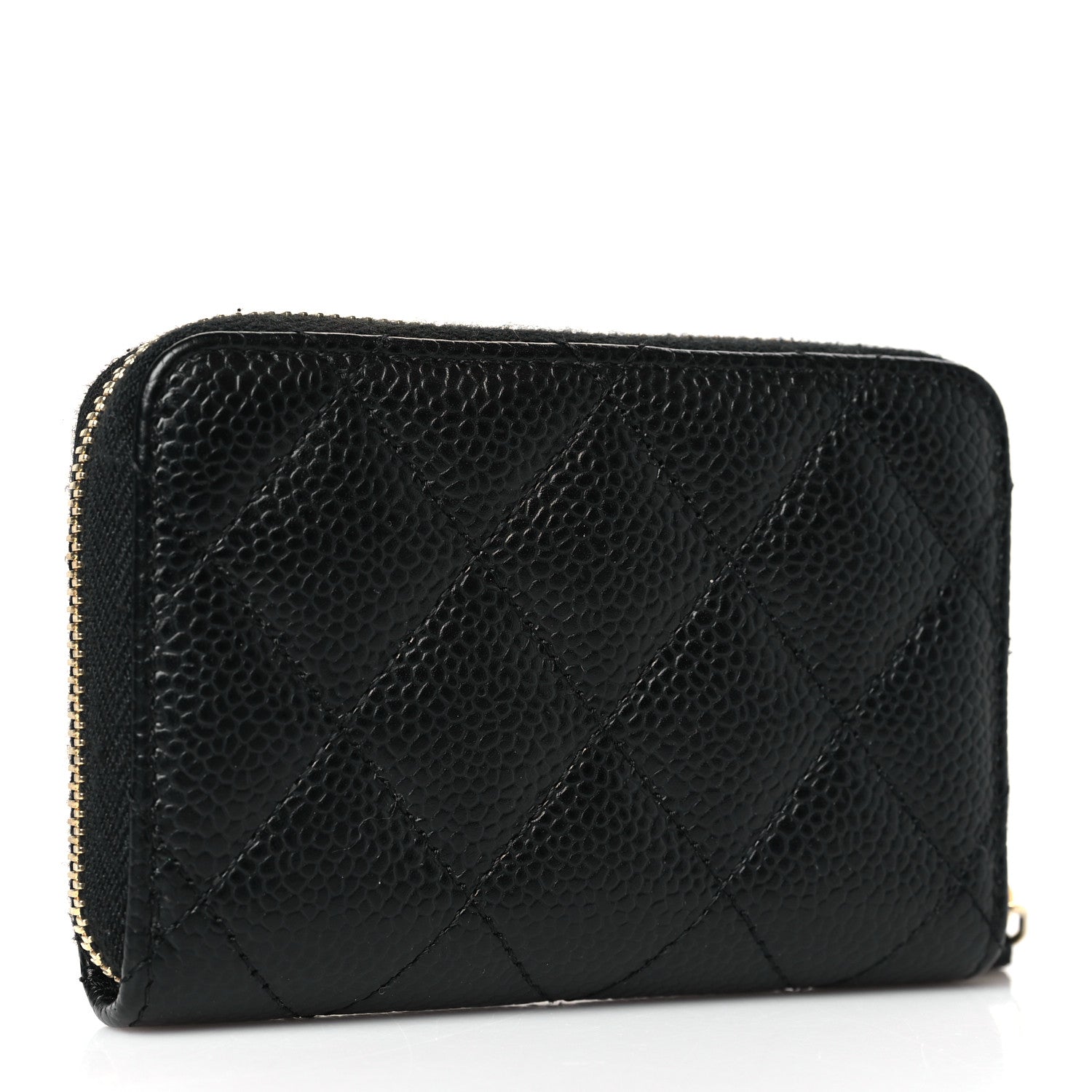 Chanel Caviar Quilted Zip Coin Purse Black 3 of 8