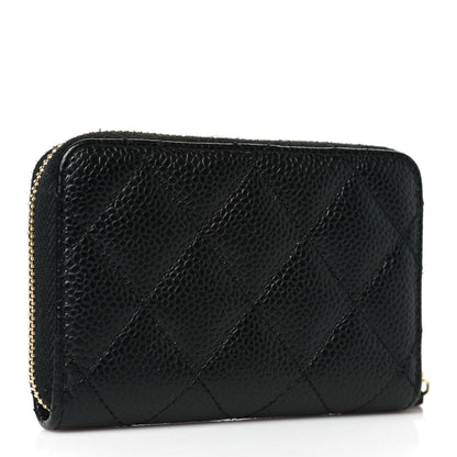 Chanel Caviar Quilted Zip Coin Purse Black 3 of 8