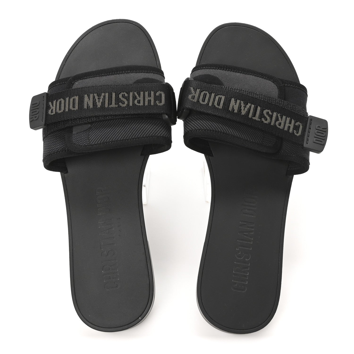 Christian Dior Technical Stretch Fabric Camouflage Dio(r)evolution Slide Sandals 39 Black Military 5 of 9