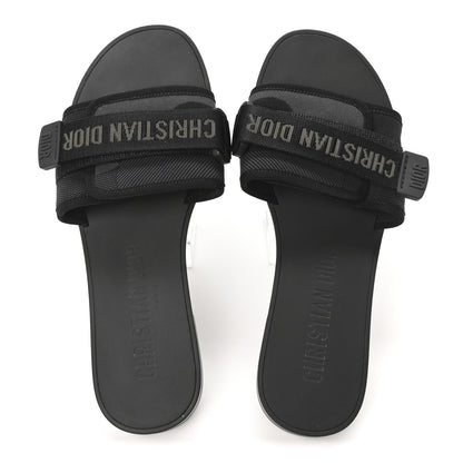 Christian Dior Technical Stretch Fabric Camouflage Dio(r)evolution Slide Sandals 39 Black Military 5 of 9