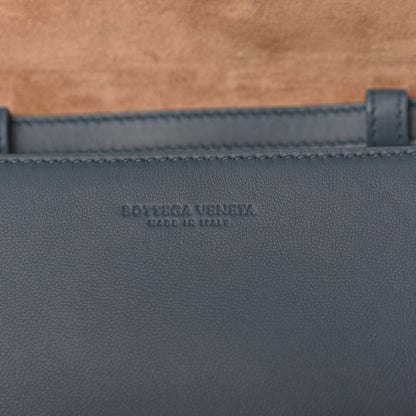Bottega Veneta Lambskin Maxi Intrecciato Mini Cassette Crossbody Bag Petrol Blue 6 of 9