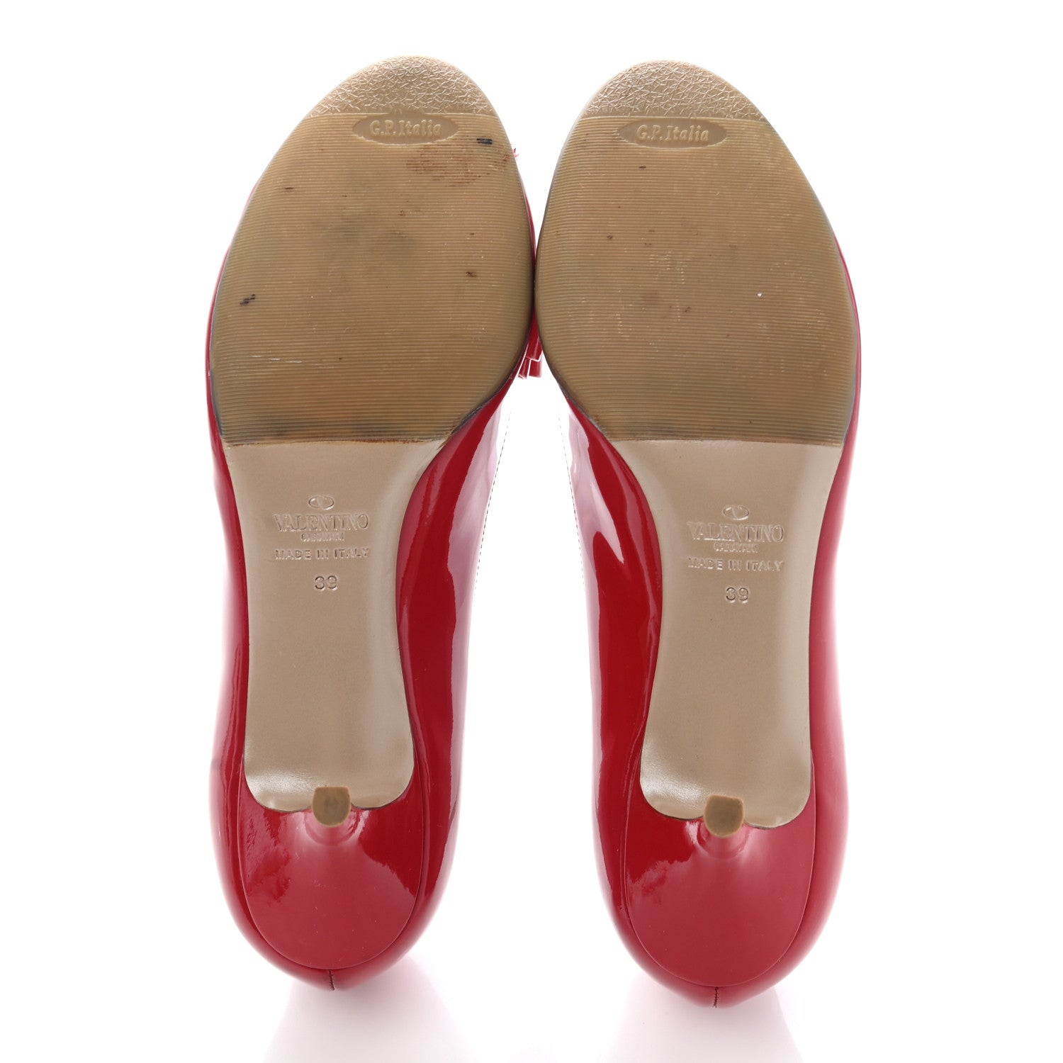 Valentino Garavani Patent Couture Bow Peep Toe Low Heel Pumps 39 Rosso Valentino 5 of 15