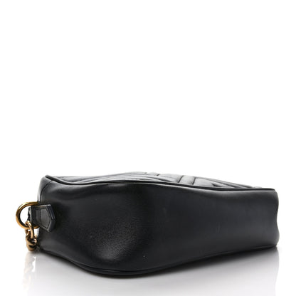 Gucci Calfskin Matelasse Small GG Marmont Chain Shoulder Bag Black 4 of 11