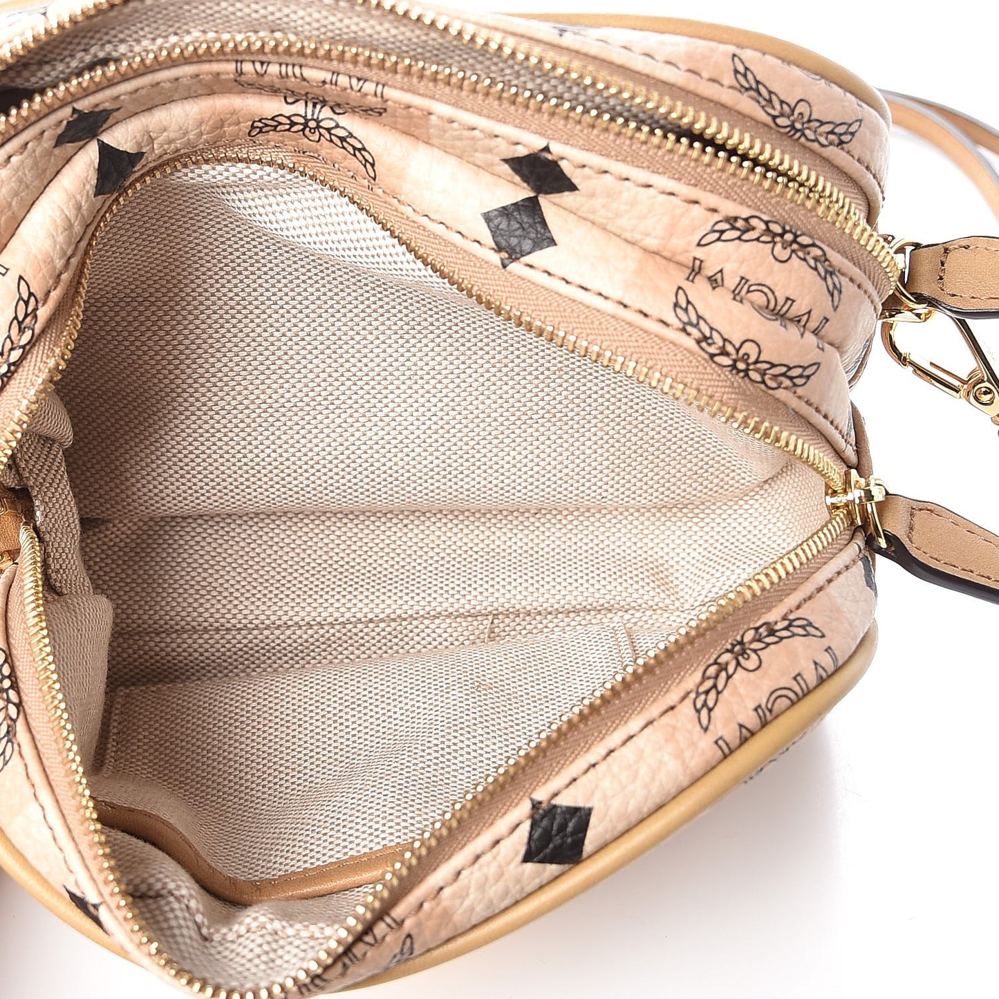 Striped Visetos Mini Crossbody Bag Beige