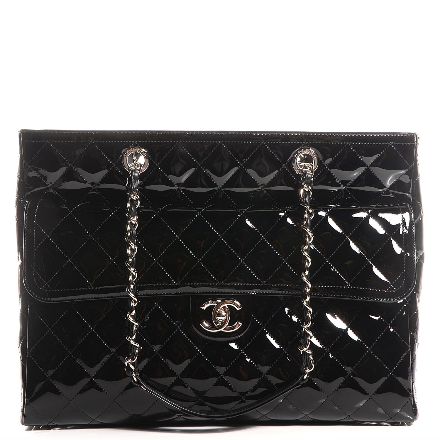 Chanel Patent Quilted Coco Shine Shopping Tote Black 1 of 8