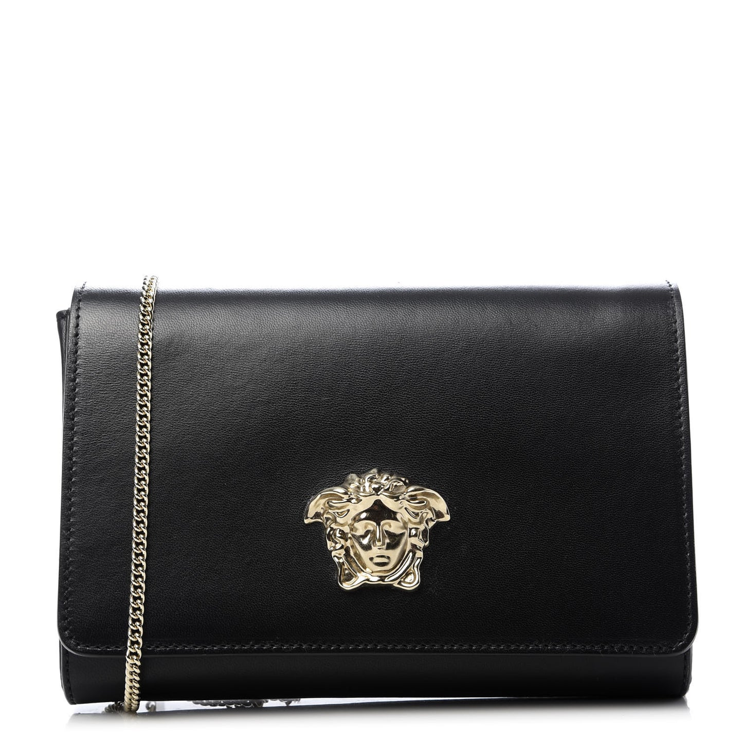 Vitello Palazzo Medusa Evening Clutch Bag Black