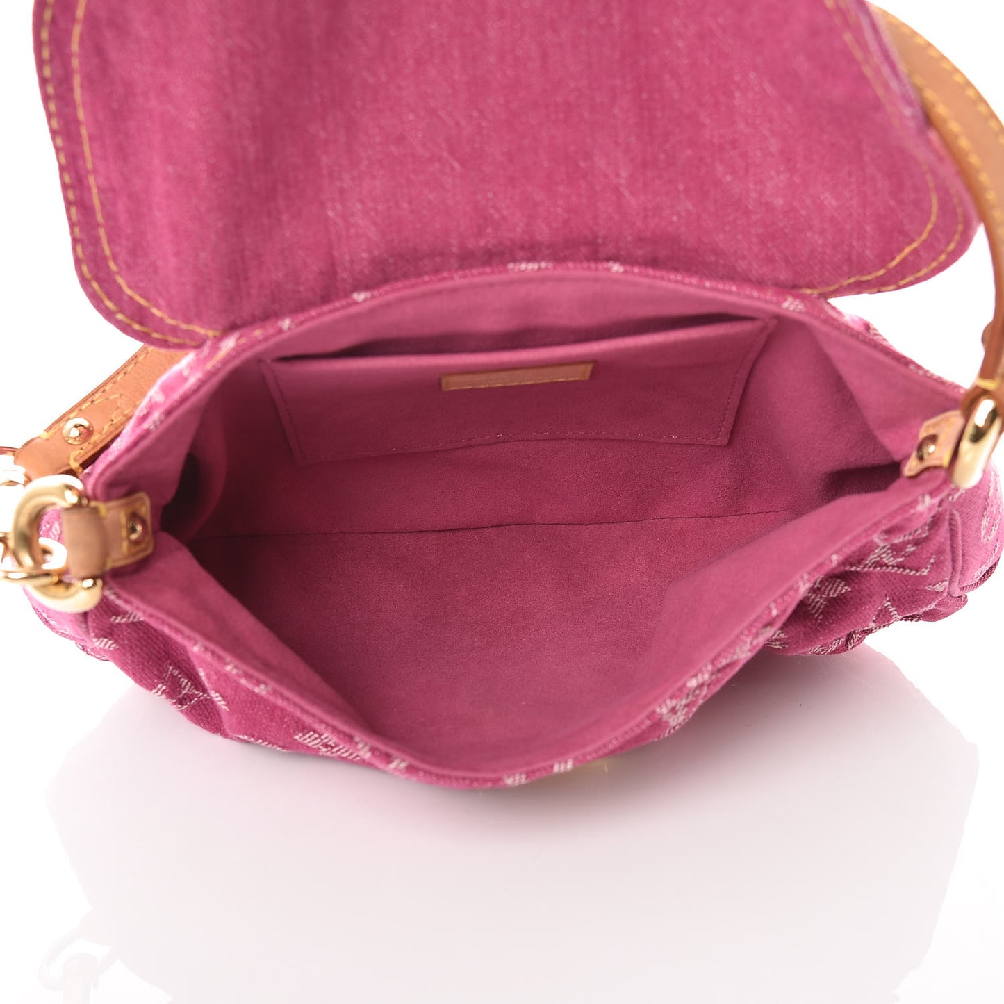 Monogram Denim Mini Pleaty Fuchsia