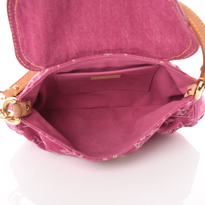 Louis Vuitton Monogram Denim Mini Pleaty Fuchsia 5 of 9