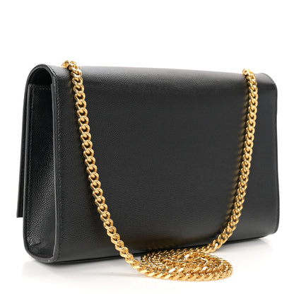 Saint Laurent Grain De Poudre Medium Classic Monogram Kate Satchel Black 3 of 11
