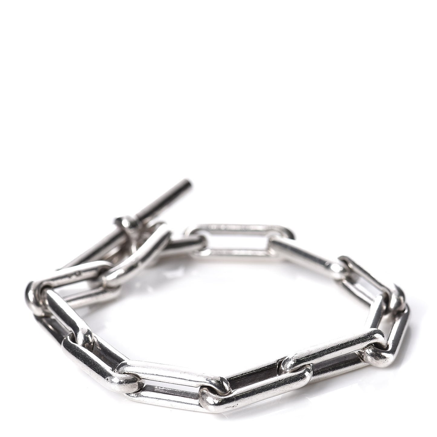 Sterling Silver Oval Link Toggle Bracelet