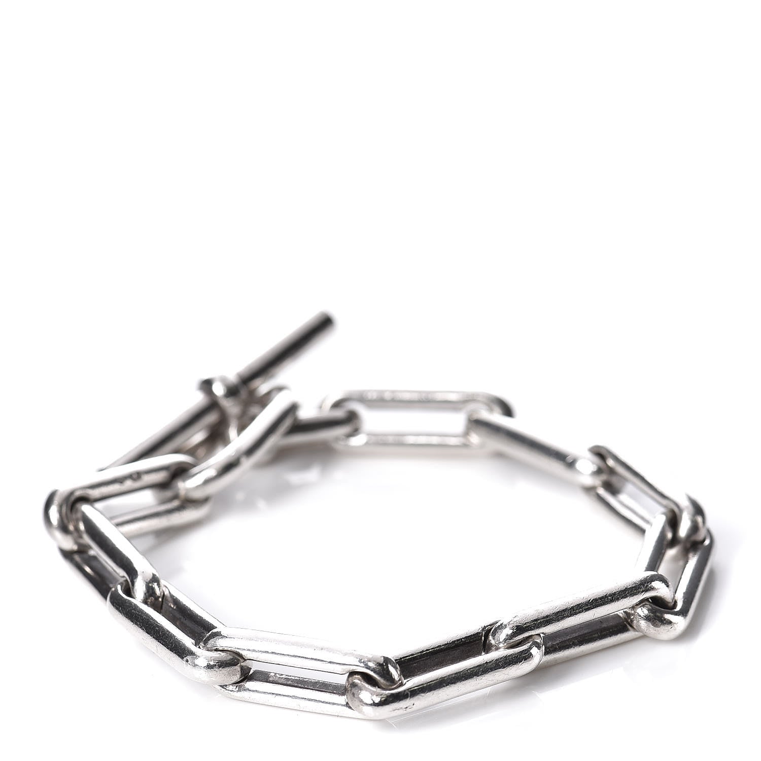 Hermes Sterling Silver Oval Link Toggle Bracelet 3 of 6