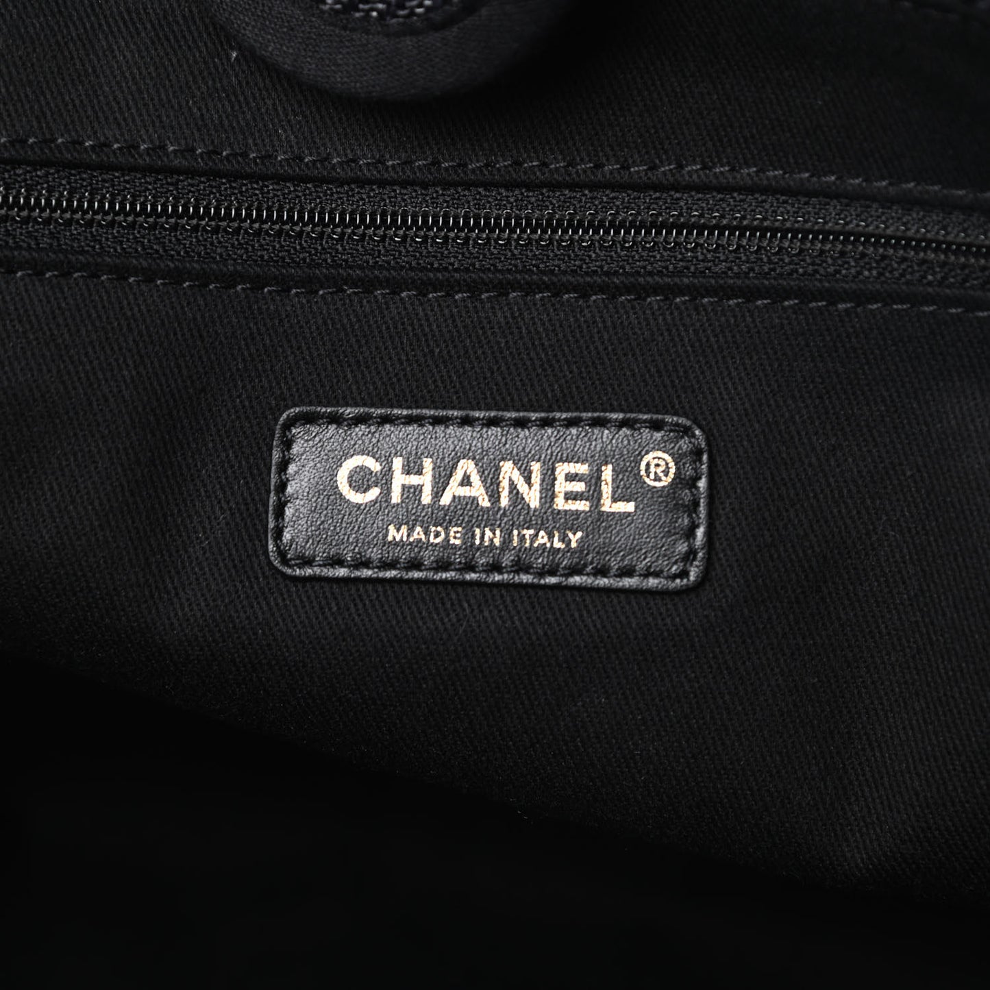 Mixed Fibers Calfskin Small Deauville Tote Black