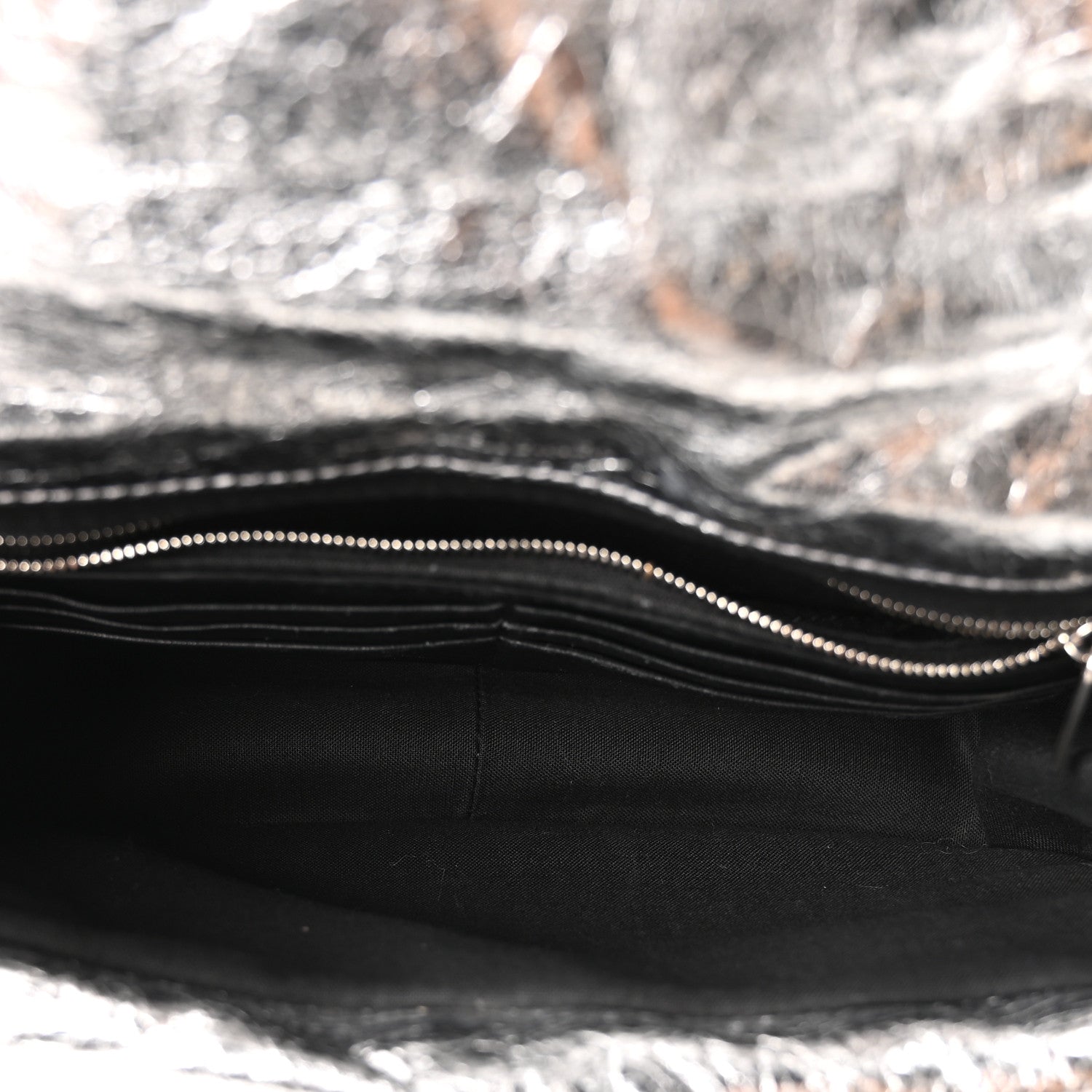 Balenciaga Metallized Arena Calfskin MIni Monaco Chain Shoulder Bag Silver 5 of 9