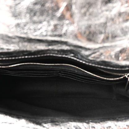 Balenciaga Metallized Arena Calfskin MIni Monaco Chain Shoulder Bag Silver 5 of 9