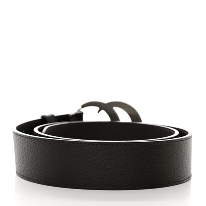 Gucci Textured Dollar Calfskin Nickel Double G 40mm Belt 85 34 Dark Cocoa 2 of 5