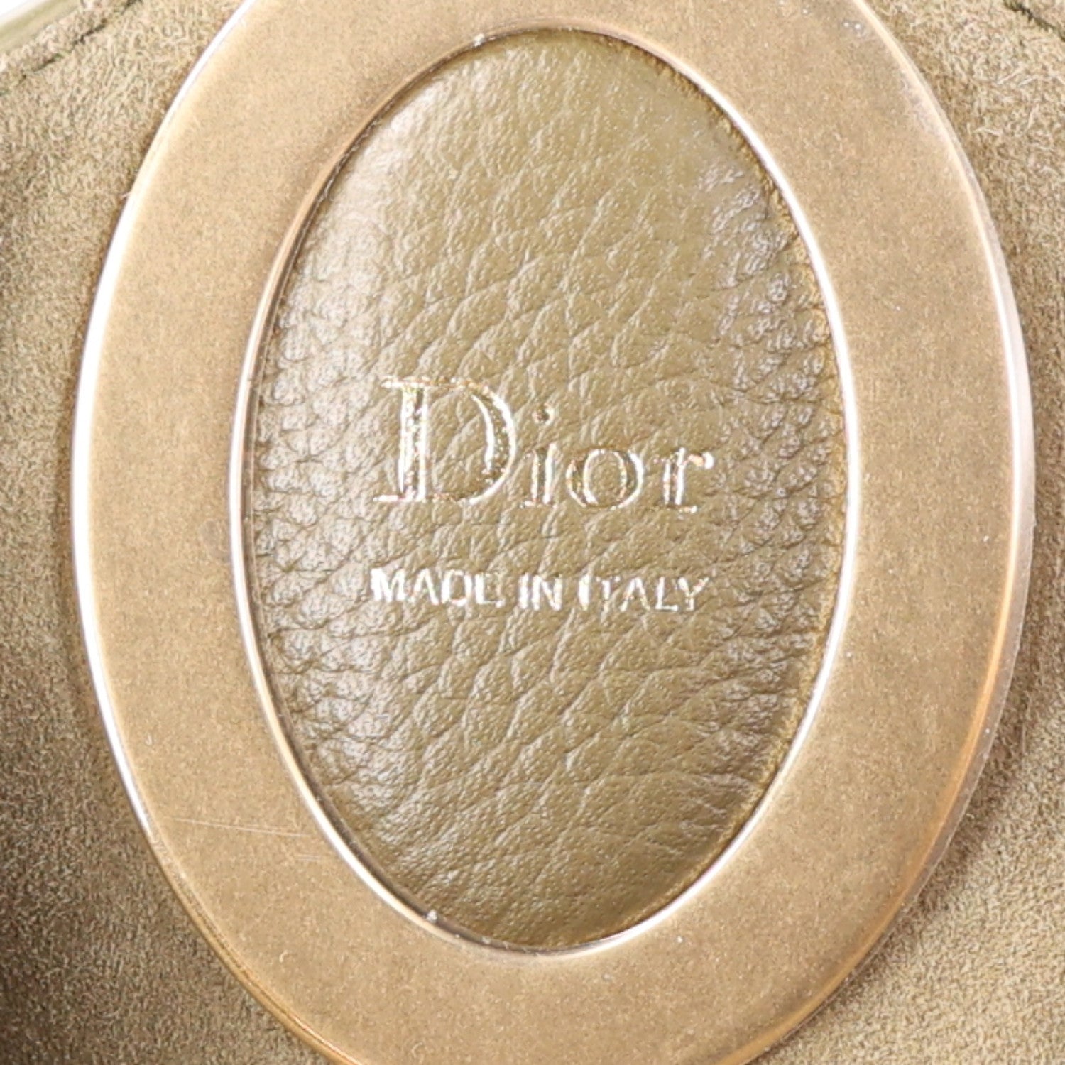 Christian Dior Grained Calfskin Medium Medaillon Bucket Bag Khaki 6 of 8