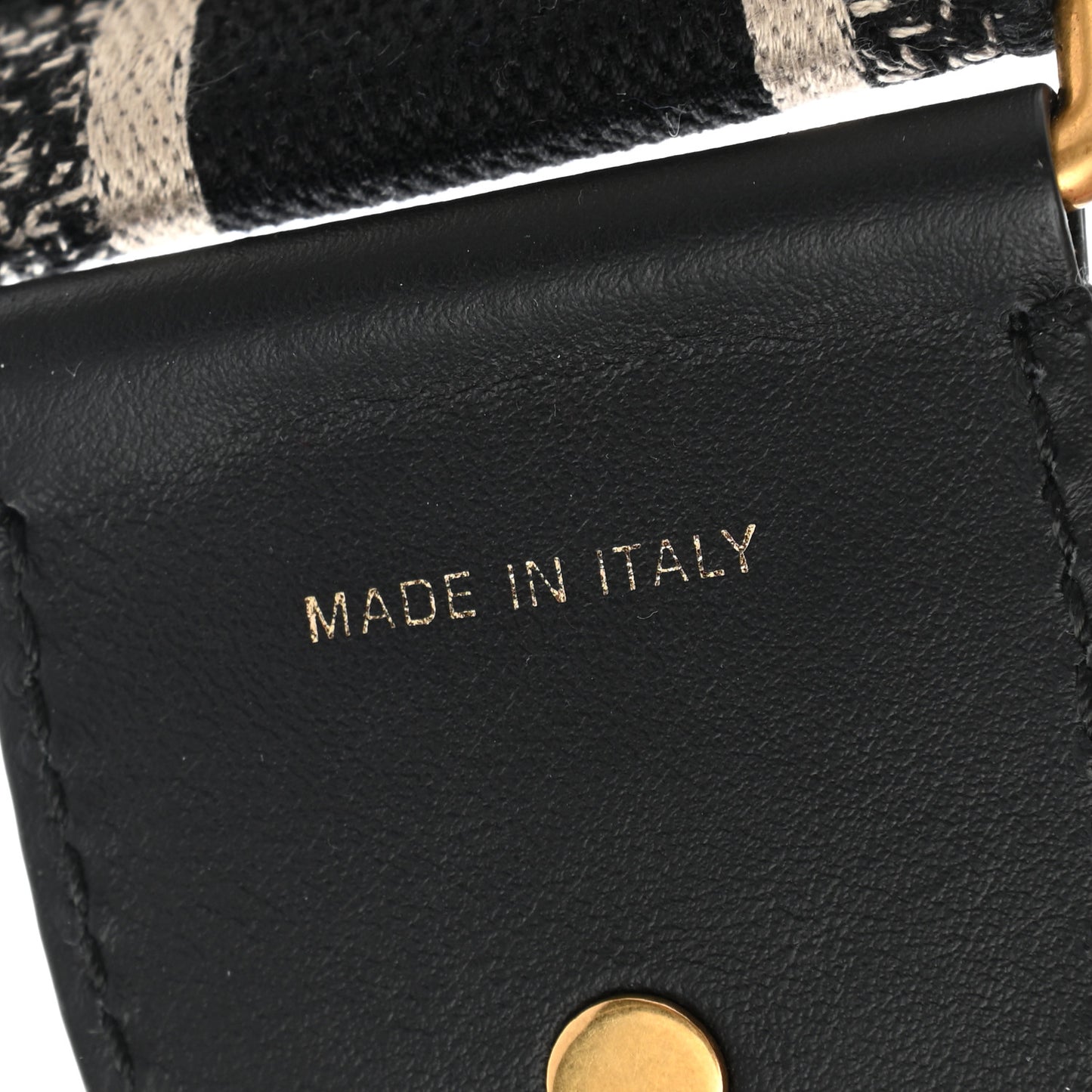 Canvas Embroidered Shoulder Strap Black
