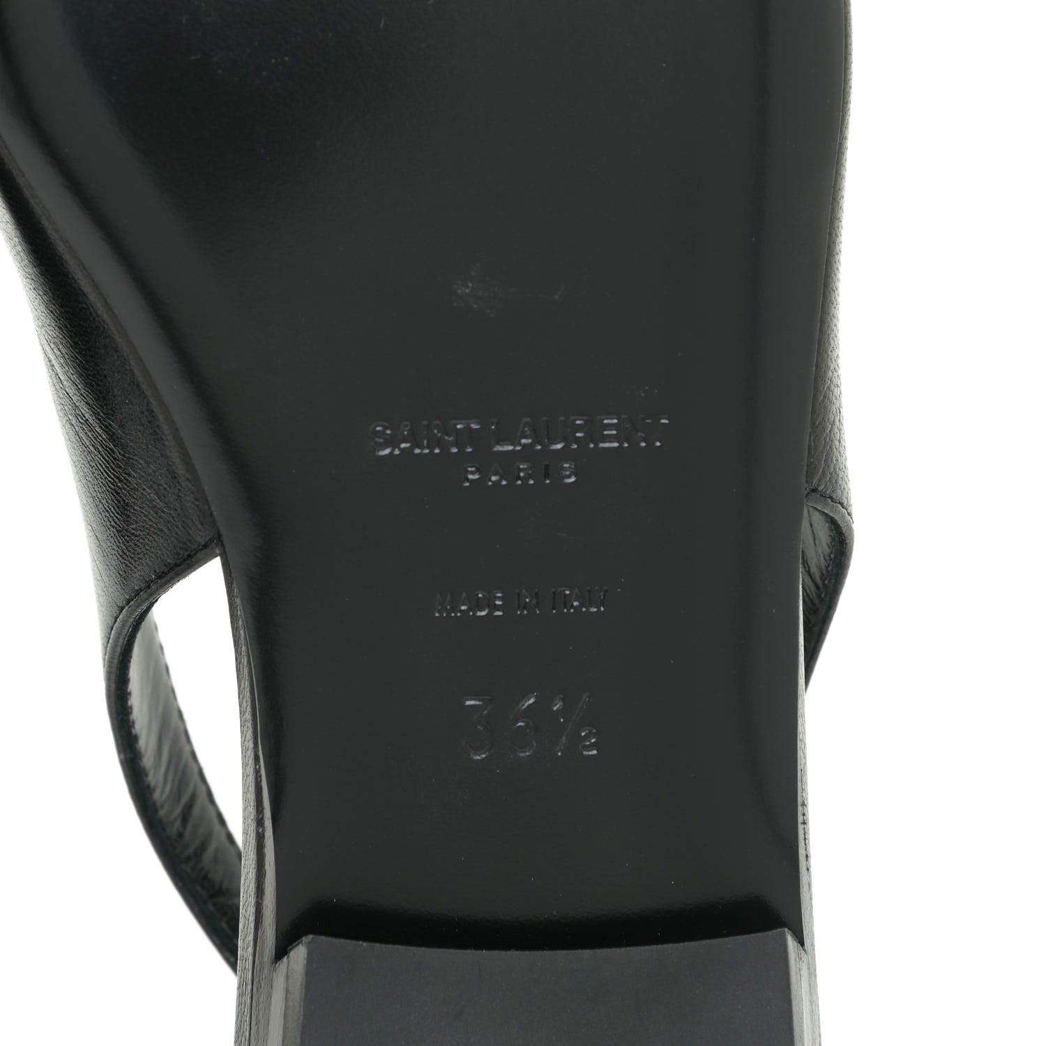 Saint Laurent Patent Smooth Lambskin Anais Slingback Flats 36.5 Black Navy 11 of 16