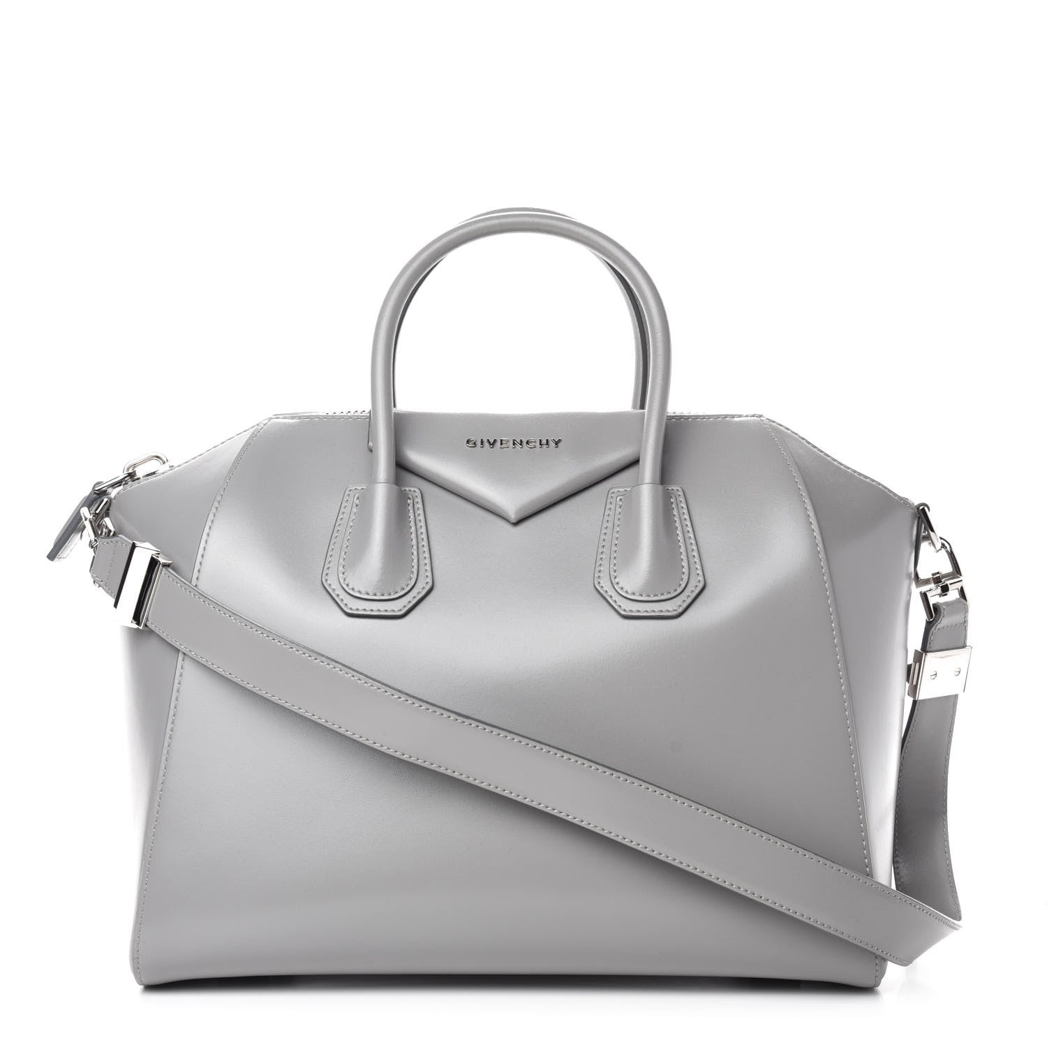 Givenchy Shiny Lord Calfskin Medium Antigona Pearl Grey 1 of 10