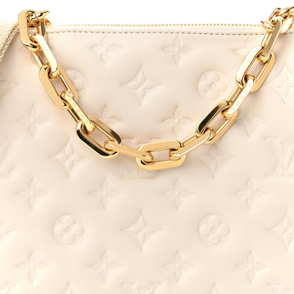 Louis Vuitton Lambskin Embossed Monogram Coussin PM Beige Cream 7 of 11