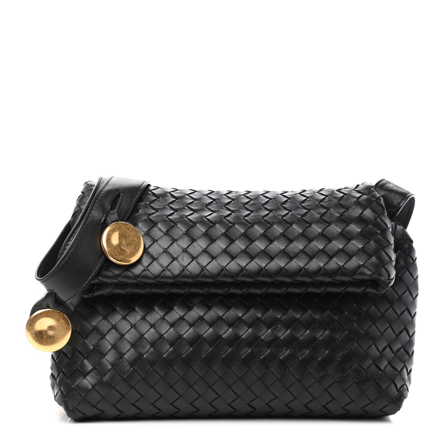 Nappa Intrecciato The Fold Crossbody Black