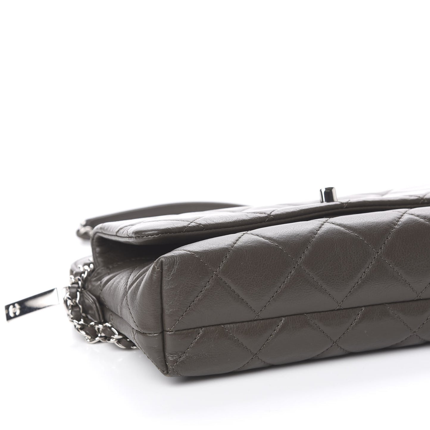 Lambskin Quilted Crossbody Grey