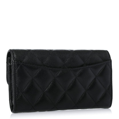 Chanel Caviar Quilted Medium Gusset Flap Wallet Black 2 of 4
