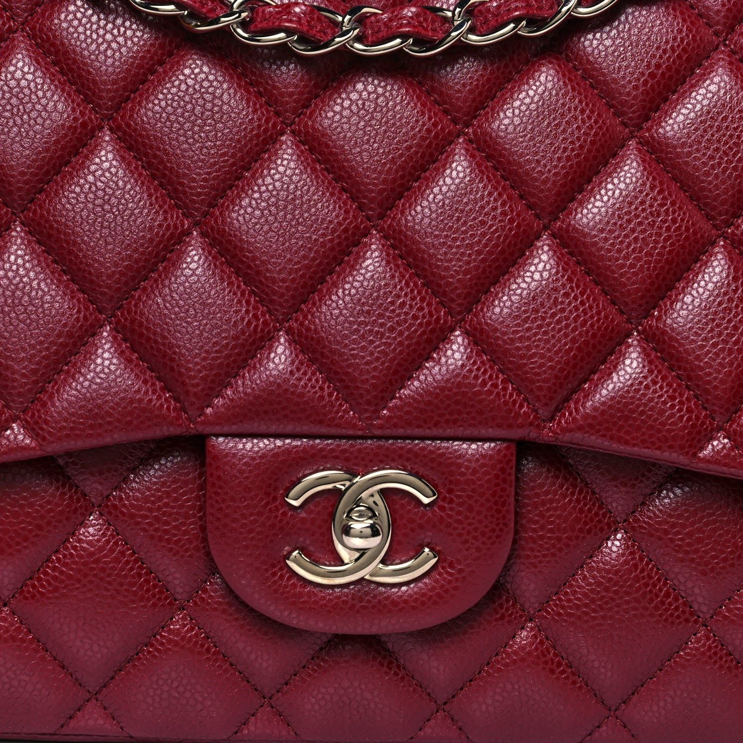 Chanel Caviar Quilted Maxi Single Flap Dark Red 7 of 15