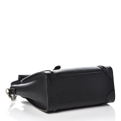 Celine Drummed Calfskin Nano Luggage Black 4 of 7