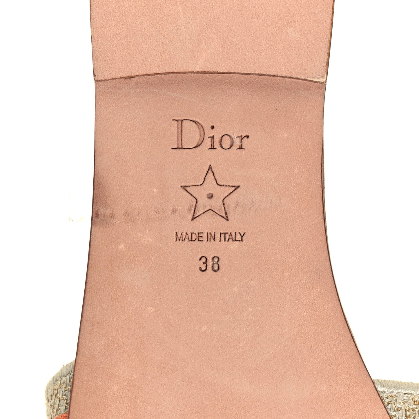 Canvas Lurex Embroidered Dway Flat Slide Sandals 38 Platinum