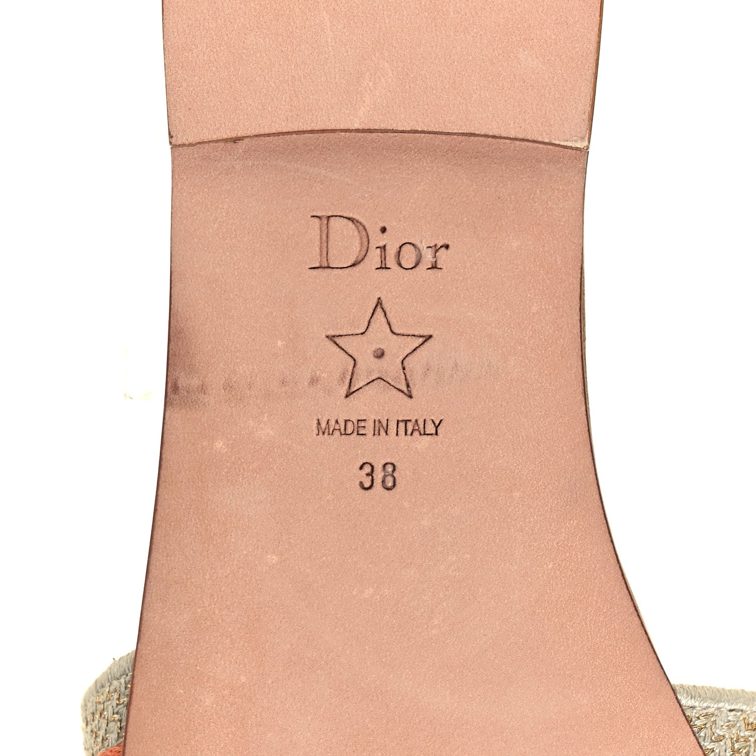 Christian Dior Canvas Lurex Embroidered Dway Flat Slide Sandals 38 Platinum 6 of 8