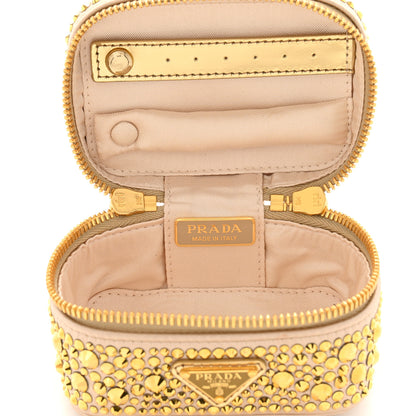 Prada Satin Crystal Degrade Jewelry Beauty Case Platino 6 of 8
