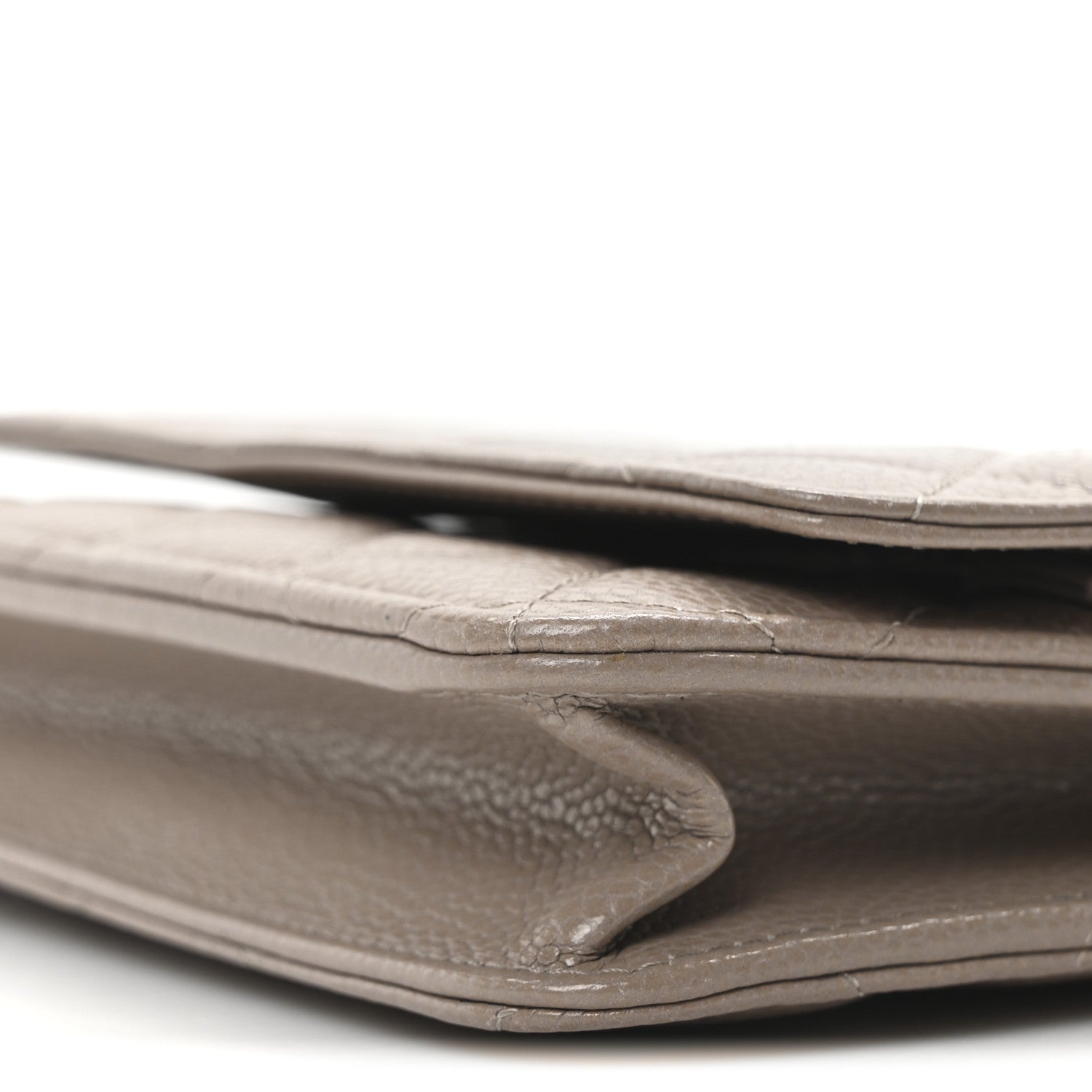 Chanel Caviar Quilted Wallet on Chain WOC Dark Beige 10 of 11