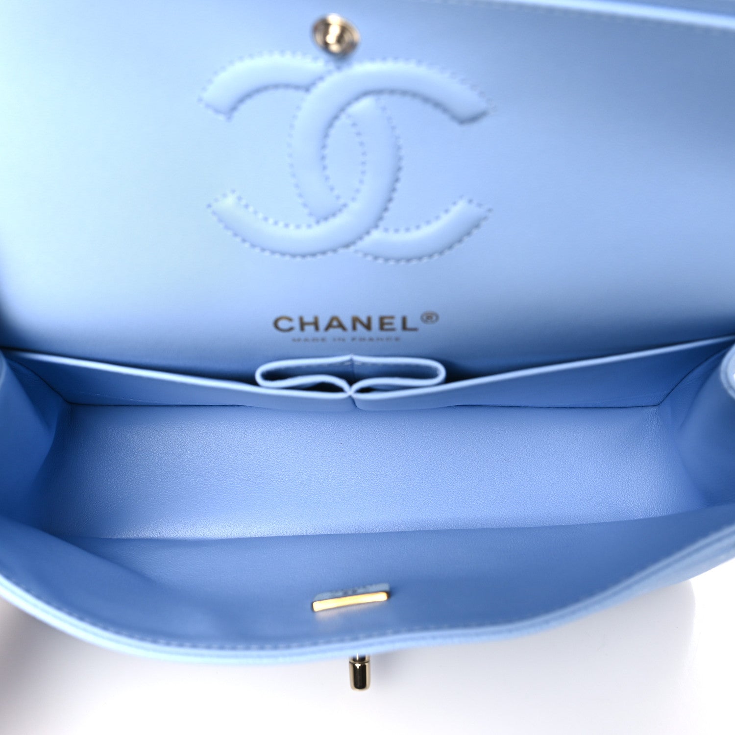 Chanel Caviar Quilted Small Double Flap Light Blue 5 of 11