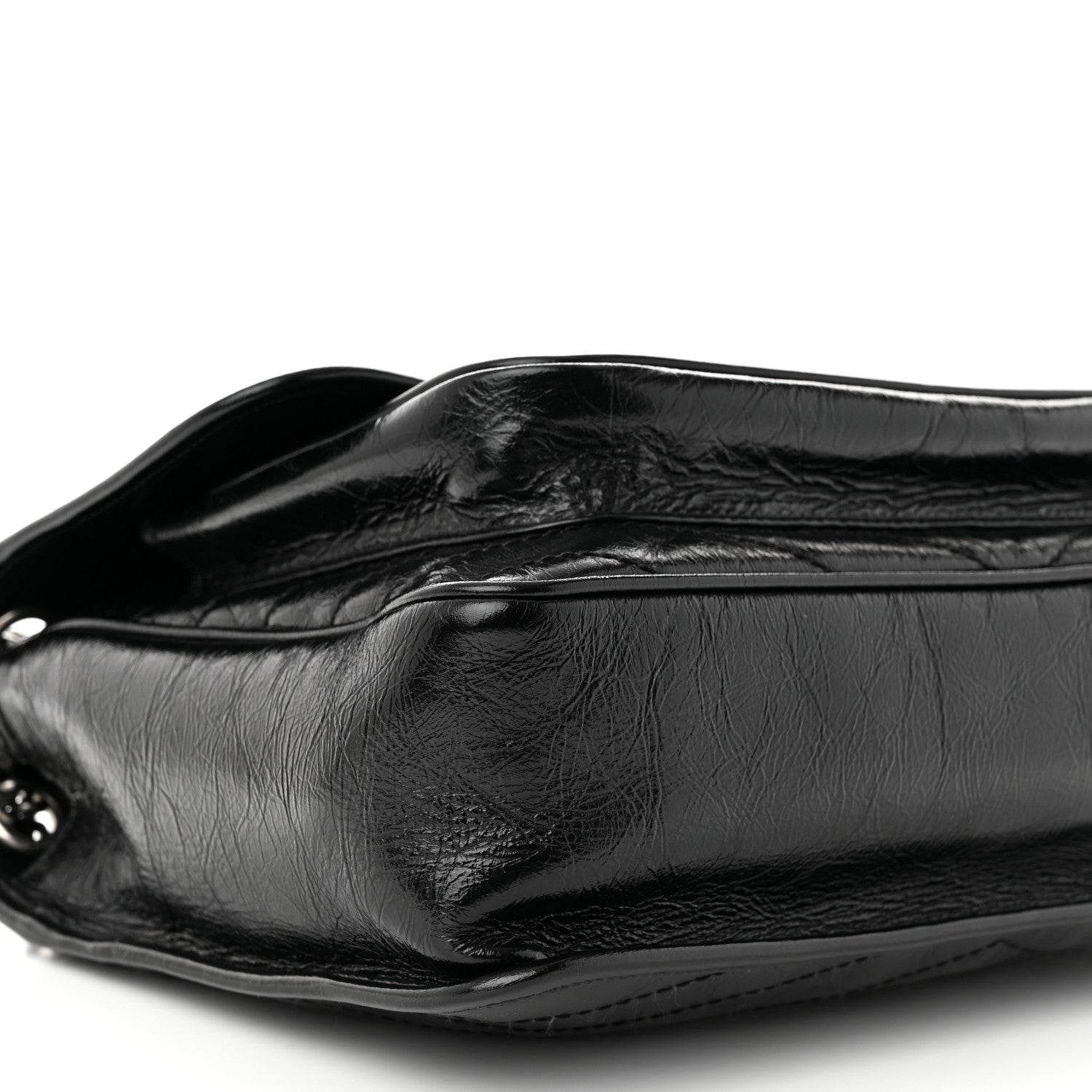 Saint Laurent Crinkled Calfskin Matelasse Monogram Large Niki Chain Satchel Black 9 of 12