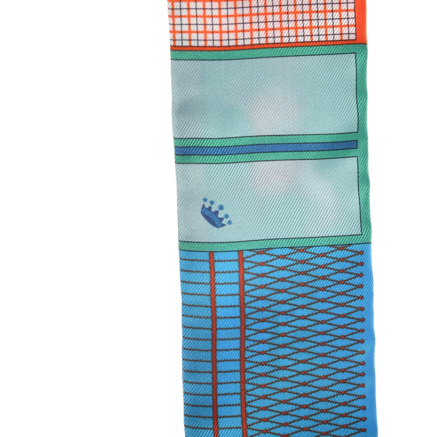 Hermes Silk Couvertures Nouvelles Twilly Blanc Vert Orange 4 of 6