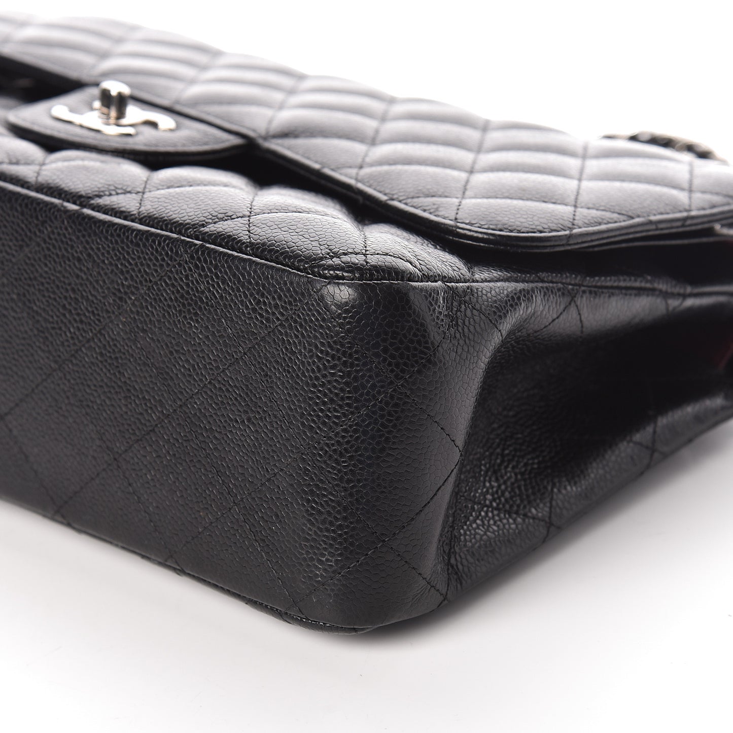 Caviar Quilted Jumbo Double Flap Black