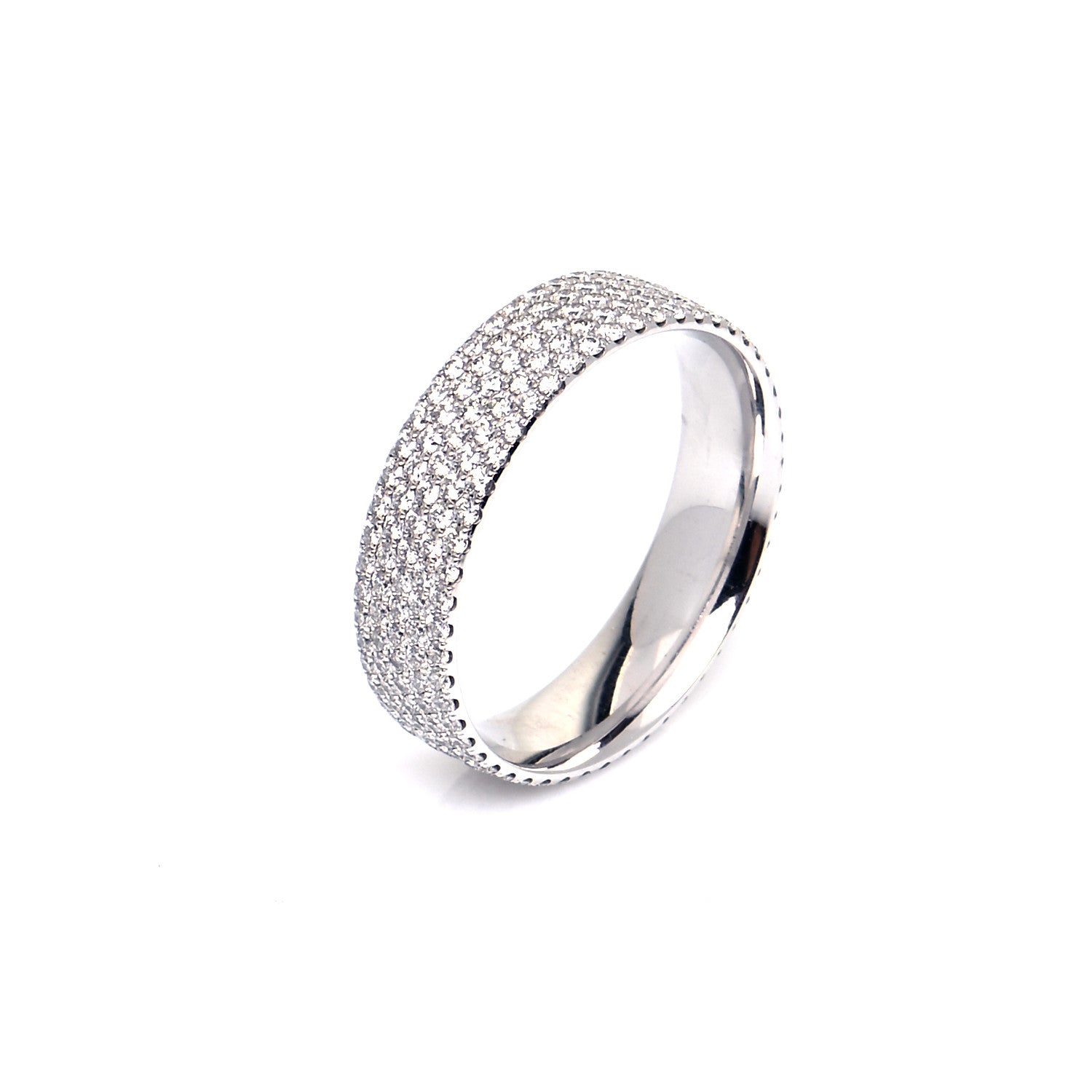 Tiffany 18K White Gold Diamond Metro Five-Row Ring 56 7.5 5 of 6