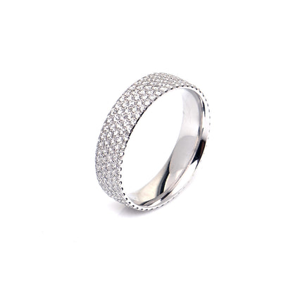 Tiffany 18K White Gold Diamond Metro Five-Row Ring 56 7.5 5 of 6
