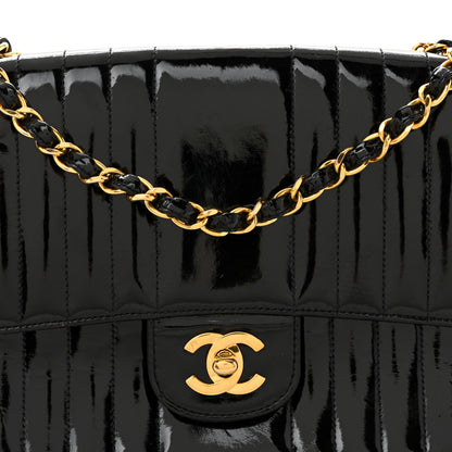 Chanel Patent Vertical Quilted Medium Single Flap Black 8 of 10