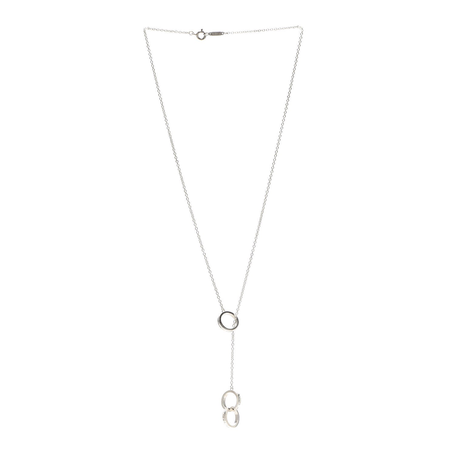 Tiffany Sterling Silver 1837 Interlocking Circles Lariat Necklace 3 of 5