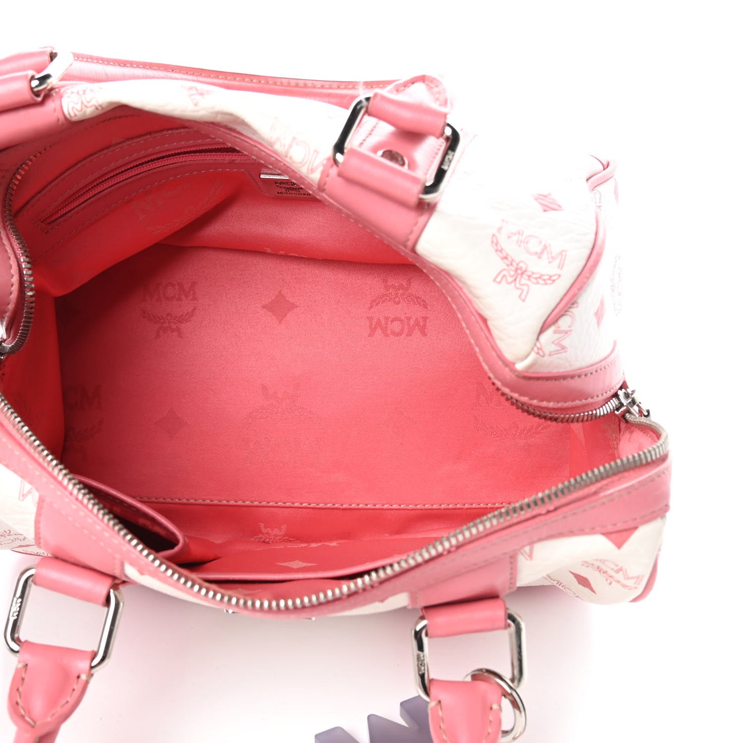 Visetos Small Boston Bag Pink White