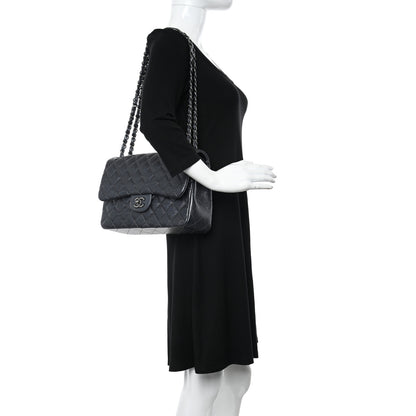 Chanel Pearly Caviar Quilted Jumbo Double Flap Grey 2 of 10