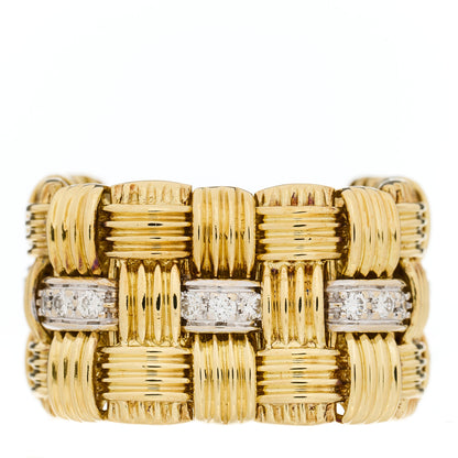 Roberto Coin 18K Yellow White Gold Diamond Appassionata Ring 54 6.75 1 of 5