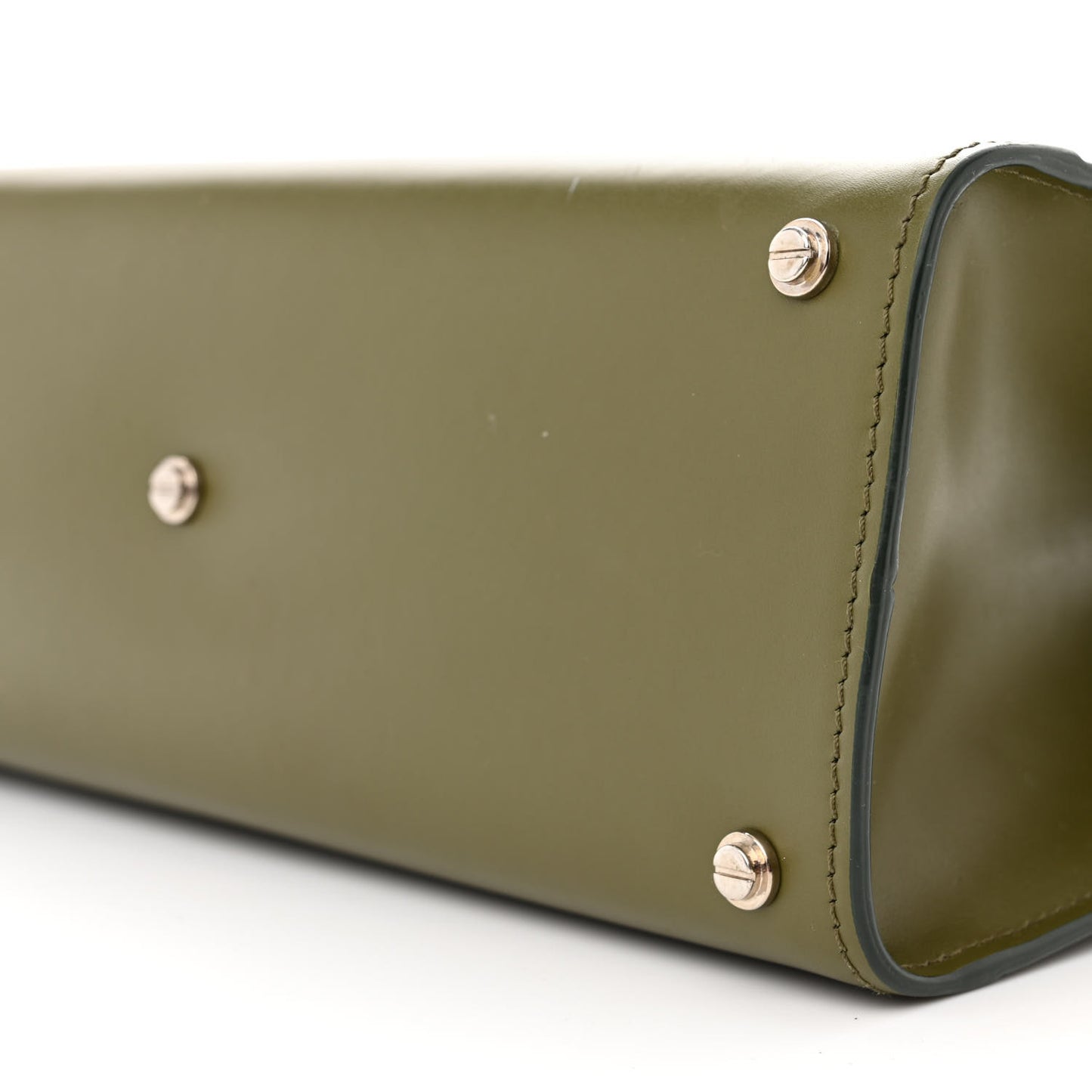 Smooth Calfskin Small Horizon Satchel Khaki