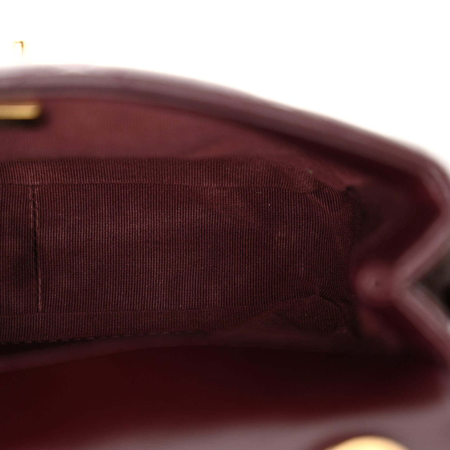 Shiny Lambskin Quilted Twist CC Square Flap Burgundy
